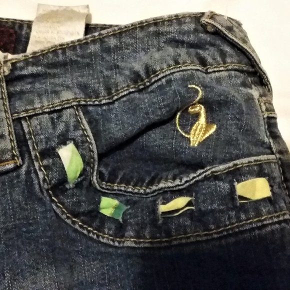 ⭐️ Host Pick ⭐️ X2  KIDS 7 Baby Phat Denim Capri Lace Up Leg  Pants - Picture 6 of 14